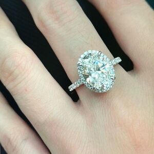 3 Carat Oval Rhinestone Diamond Ring